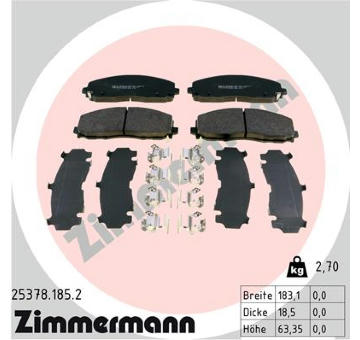 Sada brzdových destiček, kotoučová brzda ZIMMERMANN 25378.185.2