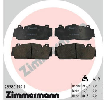 Sada brzdových destiček, kotoučová brzda ZIMMERMANN 25380.190.1