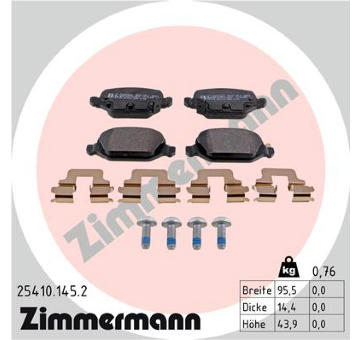 Sada brzdových destiček, kotoučová brzda ZIMMERMANN 25410.145.2