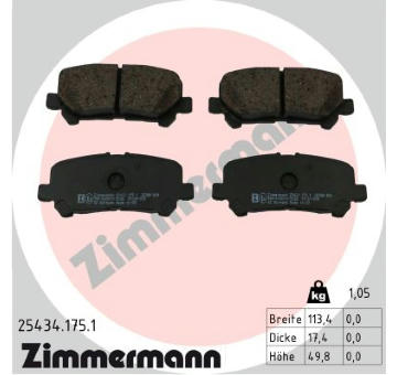 Sada brzdových destiček, kotoučová brzda ZIMMERMANN 25434.175.1