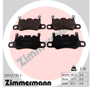 Sada brzdových destiček, kotoučová brzda ZIMMERMANN 25512.175.1