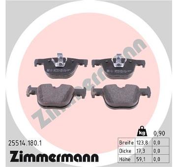 Sada brzdových destiček, kotoučová brzda ZIMMERMANN 25514.180.1