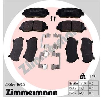 Sada brzdových destiček, kotoučová brzda ZIMMERMANN 25564.160.2