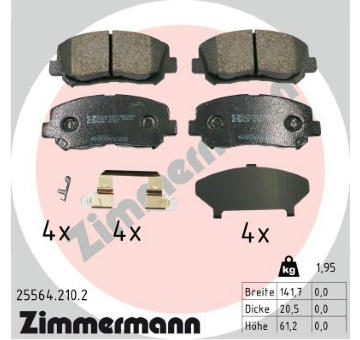 Sada brzdových destiček, kotoučová brzda ZIMMERMANN 25564.210.2