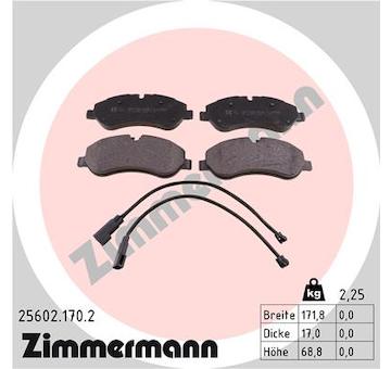 Sada brzdových destiček, kotoučová brzda ZIMMERMANN 25602.170.2