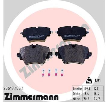 Sada brzdových destiček, kotoučová brzda ZIMMERMANN 25617.185.1