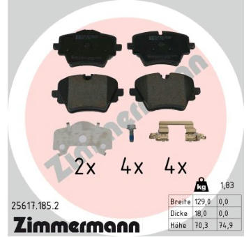 Sada brzdových destiček, kotoučová brzda ZIMMERMANN 25617.185.2