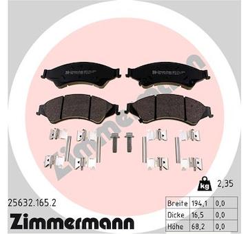 Sada brzdových destiček, kotoučová brzda ZIMMERMANN 25632.165.2