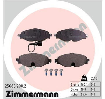 Sada brzdových destiček, kotoučová brzda ZIMMERMANN 25683.200.2