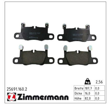 Sada brzdových destiček, kotoučová brzda ZIMMERMANN 25691.160.2