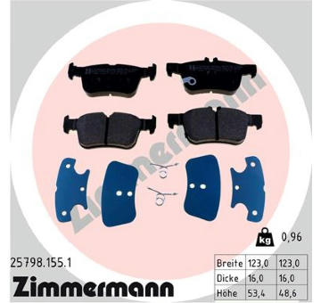 Sada brzdových destiček, kotoučová brzda ZIMMERMANN 25798.155.1