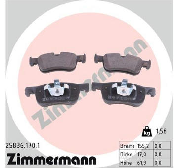 Sada brzdových destiček, kotoučová brzda ZIMMERMANN 25836.170.1