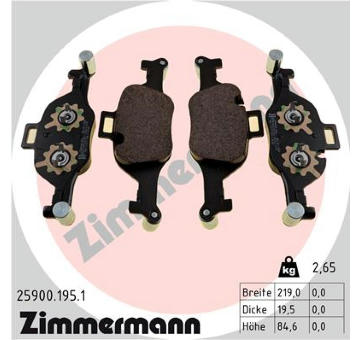 Sada brzdových destiček, kotoučová brzda ZIMMERMANN 25900.195.1