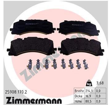 Sada brzdových destiček, kotoučová brzda ZIMMERMANN 25908.170.2