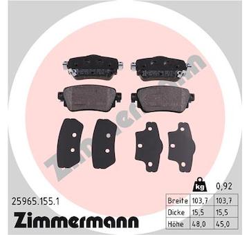 Sada brzdových destiček, kotoučová brzda ZIMMERMANN 25965.155.1