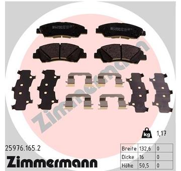 Sada brzdových destiček, kotoučová brzda ZIMMERMANN 25976.165.2