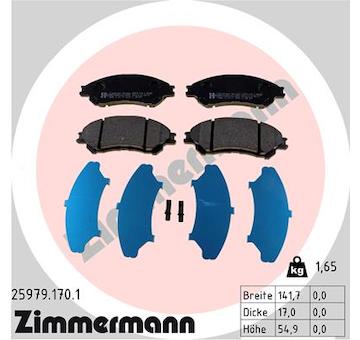 Sada brzdových destiček, kotoučová brzda ZIMMERMANN 25979.170.1