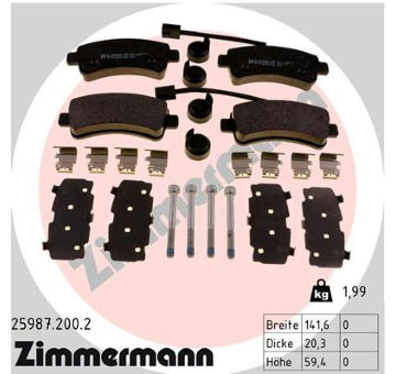 Sada brzdových destiček, kotoučová brzda ZIMMERMANN 25987.200.2