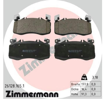 Sada brzdových destiček, kotoučová brzda ZIMMERMANN 26128.165.1