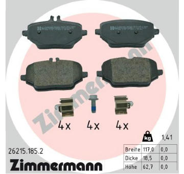 Sada brzdových destiček, kotoučová brzda ZIMMERMANN 26215.185.2