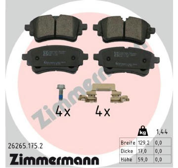 Sada brzdových destiček, kotoučová brzda ZIMMERMANN 26265.175.2