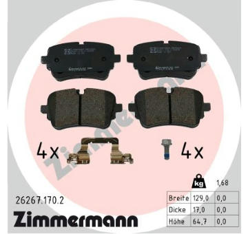 Sada brzdových destiček, kotoučová brzda ZIMMERMANN 26267.170.2