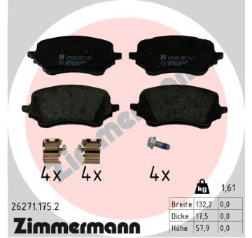 Sada brzdových destiček, kotoučová brzda ZIMMERMANN 26271.175.2