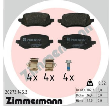 Sada brzdových destiček, kotoučová brzda ZIMMERMANN 26273.145.2