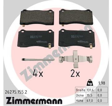 Sada brzdových destiček, kotoučová brzda ZIMMERMANN 26275.155.2