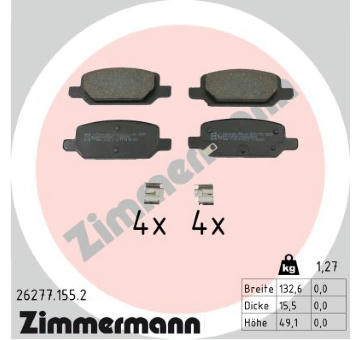 Sada brzdových destiček, kotoučová brzda ZIMMERMANN 26277.155.2