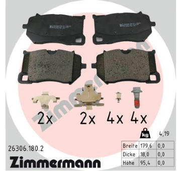 Sada brzdových destiček, kotoučová brzda ZIMMERMANN 26306.180.2