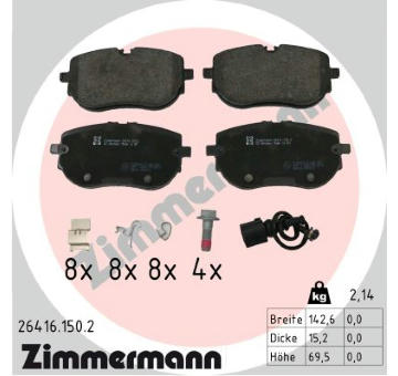 Sada brzdových destiček, kotoučová brzda ZIMMERMANN 26416.150.2