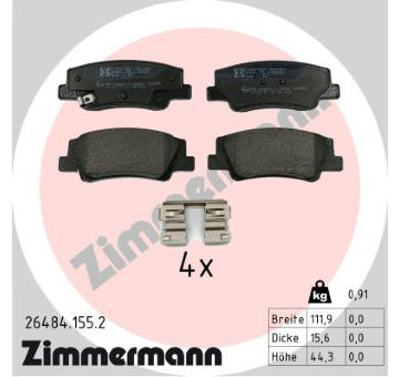 Sada brzdových destiček, kotoučová brzda ZIMMERMANN 26484.155.2