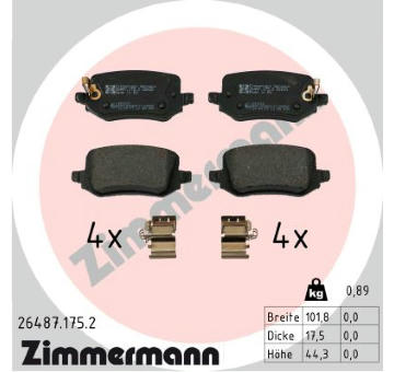 Sada brzdových destiček, kotoučová brzda ZIMMERMANN 26487.175.2