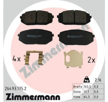 Sada brzdových destiček, kotoučová brzda ZIMMERMANN 26493.175.2