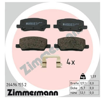 Sada brzdových destiček, kotoučová brzda ZIMMERMANN 26496.155.2