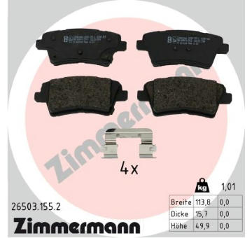 Sada brzdových destiček, kotoučová brzda ZIMMERMANN 26503.155.2