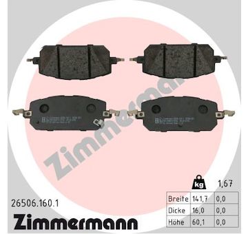 Sada brzdových destiček, kotoučová brzda ZIMMERMANN 26506.160.1