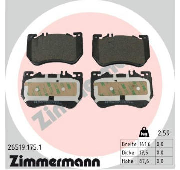 Sada brzdových destiček, kotoučová brzda ZIMMERMANN 26519.175.1