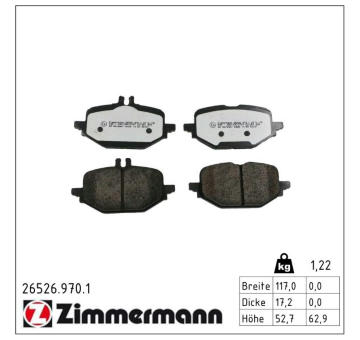 Sada brzdových destiček, kotoučová brzda ZIMMERMANN 26526.970.1