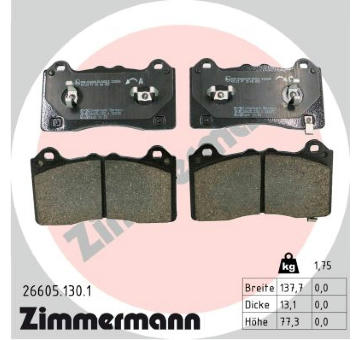 Sada brzdových destiček, kotoučová brzda ZIMMERMANN 26605.130.1