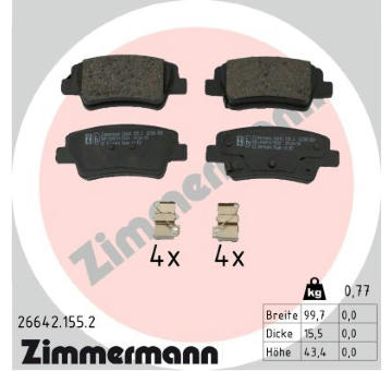 Sada brzdových destiček, kotoučová brzda ZIMMERMANN 26642.155.2