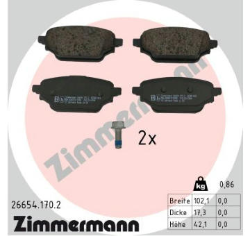 Sada brzdových destiček, kotoučová brzda ZIMMERMANN 26654.170.2