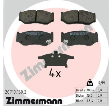 Sada brzdových destiček, kotoučová brzda ZIMMERMANN 26710.150.2