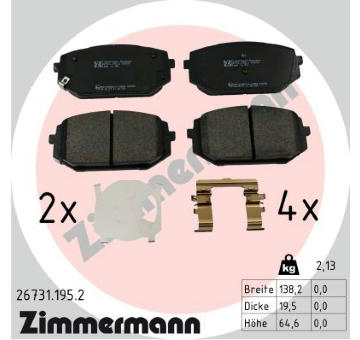 Sada brzdových destiček, kotoučová brzda ZIMMERMANN 26731.195.2