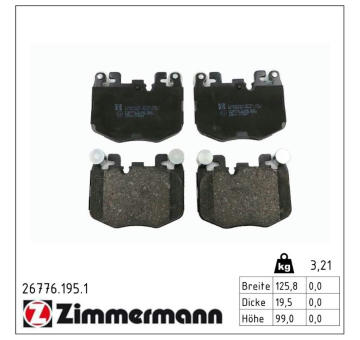 Sada brzdových destiček, kotoučová brzda ZIMMERMANN 26776.195.1