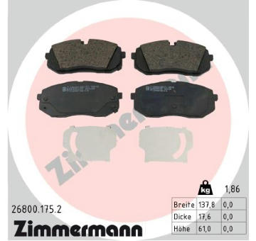 Sada brzdových destiček, kotoučová brzda ZIMMERMANN 26800.175.2
