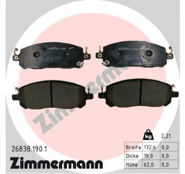 Sada brzdových destiček, kotoučová brzda ZIMMERMANN 26838.190.1