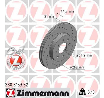 Brzdový kotouč ZIMMERMANN 280.3153.52