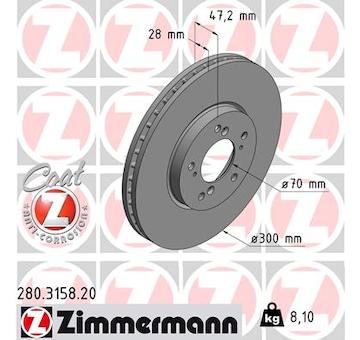 Brzdový kotouč ZIMMERMANN 280.3158.20